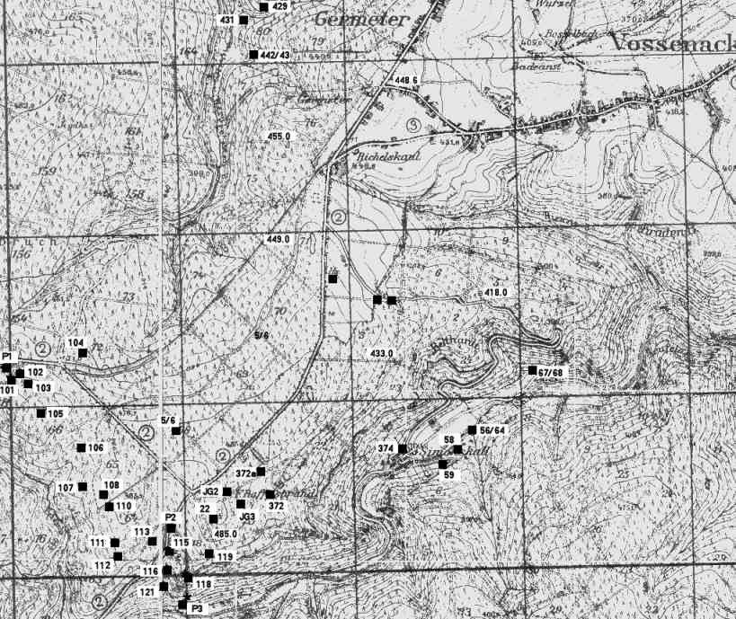 Pillbox Map Ochsenkopf - Raffelsbrand Area