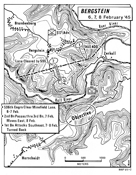 MAP BERGSTEIN 6-7-8 FBRUARY 1945