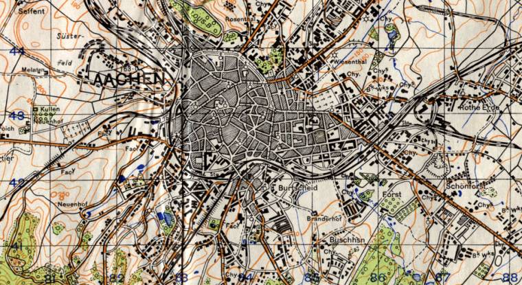 AACHEN 1944 MAP