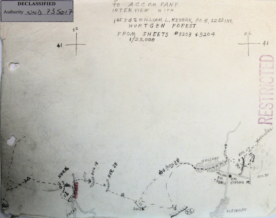 MAP ADVANCE G COMPANY, 22ND INFANTRY