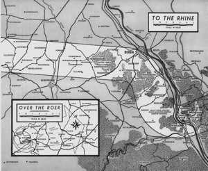 MAP OVER THE ROER AND TO THE RHINE