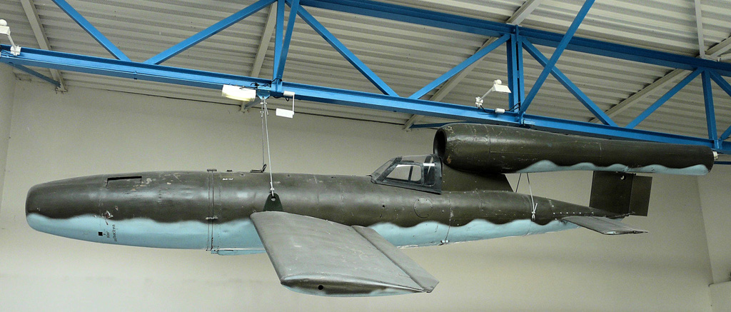 Fieseler Fi 103R (Reichenberg), manned version of the V-1 flying bomb (La Coupole Museum, Wizernes, Northern France.