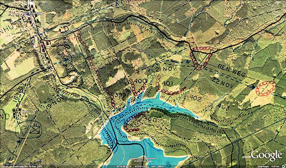 SUPERIMPOSD MAP 8TH INFANTRY - GOOGLE EARTH