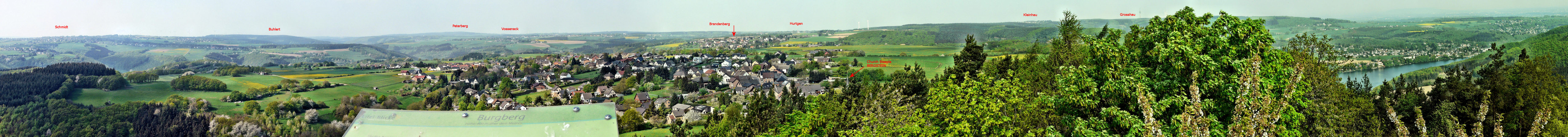 Panoramische Ansicht vom Burgberg